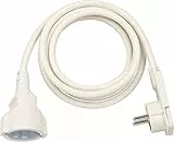 Brennenstuhl Cable alargador de 2 m con Enchufe Plano (alargador eléctrico, Enchufe Plano, para Interiores) Blanco