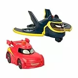 Fisher-Price Batwheels Redbird y Batwing Pack 2 Coches de Juguete con Luces, Inspirado en la Serie, +3 años (Mattel HML26)