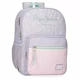 Pepe Jeans Renata Mochila Escolar Adaptable a Carro Morado 30x40x12 cms Poliéster 14,4L by Joumma Bags