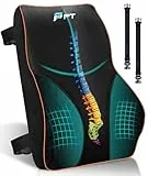 POOTACK Cojín de Soporte Ergonómico con Memory Foam - Soporte Lumbar Ajustable para Silla de Oficina, Coche y Gaming, Distribuye la Presión con Correas Dobles