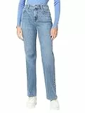 VERO MODA Vmtessa HR Straight Jeans Li3114 Ga Noos Vaqueros Rectos, Medio De Mezclilla Azul, 27W / 32L para Mujer