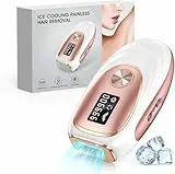 Depiladora de Luz Pulsada IPL con Función de Enfriamiento, 999,900 Flashes, 5 Nivel de Energía, Depiladora Láser Indolora para Mujeres, Hombres, Rostro, Axilas, Piernas y Cuerpo Rosa