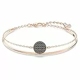 Swarovski Brazalete Ginger, gris, Baño en tono Oro Rosa