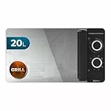 Cecotec Microondas de 20 Litros ProClean 3140 Mirror. 700 W con 6 Niveles, Grill 800W, Revestimiento Ready2Clean para mejor Limpieza, Tecnología 3DWave, Negro con Efecto Espejo