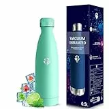 Grsta Botella Agua Acero Inoxidable- 500ml- Cantimplora Termica, Botella de Agua, A Prueba de Fugas, sin Bpa, Doble Aislamiento, Cantimplora Infantil para la Escuela, Viajar, Oficina, Cámping