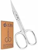 OCBA Tijeras de uñas profesionales de acero inoxidable con hoja curvada afilada para uñas gruesas de los pies, hombres y mujeres, adecuadas para manicura, pedicura, cejas, pelo de nariz y barba