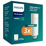 Philips Water Cartucho de filtro Instant Antical+ (paquete de 3), reduce un 50% más la dureza en zonas de agua dura, filtra CLORO, MICROPLÁSTICOS y otros CONTAMINANTES