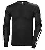 Helly Hansen Camiseta Térmica HH LIFA Stripe Crew LS Baselayer, Hombre, Negro, L