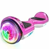 SISIGAD Hoverboard, Gyropode 6.5 Pouces, Hoverboard avec Bluetooth, lumières LED,haut rose et bas blance