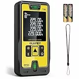 Medidor láser 70m,Olufey Telémetro de Herramienta de Medición Digital Portátil de Telémetro Láser,Telémetro con Nivel de Burbuja y Retroiluminación LCD Grande ip54 (Incluida la Batería)