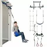 Gym1 - Set de Gimnasio de 6 pzas en casa para niños - Columpio en casa para niños Que Incluye Silla, Anillos, Trapecio Colgante, Escalera, Cuerda y Barra de dominadas - Set de Columpio sensorial
