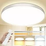 Swoieltr Plafon LED Techo, 24W 2000LM Lampara Techo con Mando a Distancia, 3000K-6500K IP44 Plafones para Techo LED, Regulable Lampara LED Techo Candeeiro Teto Cocina Dormitorio Salon Baño Ø28cm