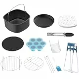 Aoresac Accesorios para Freidoras de Aire, 11 piezas Accesorios para Freidora Se Adapta a Freidora de Aire de 7 pulgadas con Molde para Pasteles Bandeja