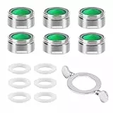 Vinabo 6 PCS Aireador De Grifo M24 De Acero Inoxidable con Filtro ABS, 8 Arandelas y 1 Llave, Filtro Grifo De Ahorro De Agua para Cocina y BañO - Plata