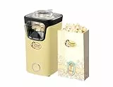 Bestron Palomitero, Turbo-Palomitas en menos de 2 minutos, con tecnología de aire caliente, incluye 10 bolsas de palomitas y taza medidora integrada, colección Sweet Dreams, Color: Amarillo