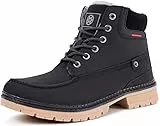 Gaatpot Hombre Botas de Nieve Cálidas y Cómodas Zapatos de Invierno Fur Forro Aire Libre Zapatillas de Deporte Botas de Nieve Senderismo 1-1-Negro 43EU