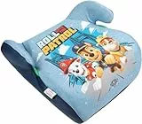 Asiento protector contra salpicaduras para coche Paw Patrol i-Size ECE R129. Elevador de seguridad para niños con una altura de 125 a 150 cm. Levántate con gráficos de los simpáticos perritos