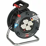 Brennenstuhl Garant V2 - Carrete de cable (cable de 25 m, fabricado en Alemania), color negro