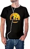 KMF T-SHIRT - Camiseta goku sol estrellas (M, Negro)