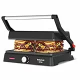 Taurus - Grill Bistro 2600W | 2 en 1: Grill y Plancha | Placas de 29x23 cm | Placa Basculante y Apertura 180º | Revestimiento Antiadherente sin PFOA | Bandeja Recogegrasas | Termostato Regulable