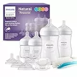 Philips Avent Set de regalo de biberones para recién nacidos: 4 biberones, 2 tetinas de repuesto, chupete ultra soft y escobilla para biberón, bebés de 0-12 meses (modelo SCD838/13)