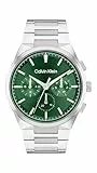 Calvin Klein Reloj con Movimiento de Cuarzo de Tres Manecillas para Hombre Colección DISTINGUISH con Correa de Acero Inoxidable Plateada - 25200441