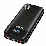Batería Externa 27000mAh 22.5W PD3.0 QC4.0 Power Bank Carga Rapida, 3A USB C Cargador Portátil con Pantalla LED, 2 Entradas y 3 Salidas Powerbank para Smartphones, Tablets y más (black1)