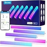 Govee LED Glide Luces de Pared, Luces de Pared RGBIC, Funciona con Alexa y Google Assistant, Barras de Luz Animadas Smart Para Sala de Juegos, Apliques de Deslizamiento Multicolor, 6 pcs