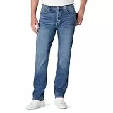 Amazon Essentials Pantalones Vaqueros de Corte Recto y Baja Elasticidad Hombre, Azul Medio Teñido, 42W / 28L