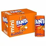 Fanta Naranja - Refresco con 8% de Zumo de Naranja, Bajo en Calorías - Pack 6 Mini Latas 200 ml