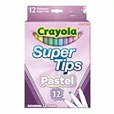 CRAYOLA Rotuladores Súper Punta Lavables Colores Pastel, 20,5 x 13 x 1,3 cm, 12 Unidad (Paquete de 1)