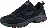 Skechers Hillcrest, Zapatillas Hombre, Black Leather/Mesh/Synthetic/Charcoal Trim, 44 EU