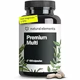 Multivitaminas y Minerales - 25 sustancias vitales - Vitaminas A B C D3 E K, Zinc, Magnesio, CoQ10, Selenio, OPC y más - Materias primas de primera calidad para tu sistema inmunitario - 180 Cápsulas