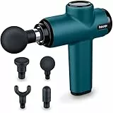 Beurer MG99 - Pistola de masaje compacta, mini masajeador de tejido profundo con 4 accesorios, potente masaje de punto de disparo para aliviar la tensión, masajeador de mano con 5 niveles de