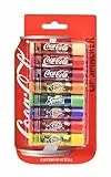 Lip Smacker Coca Cola Party Pack, Set de 8 Bálsamos Labiales Surtidos con Sabores Auténticos de Coca-Cola, Fanta y Sprite