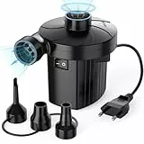 Bomba de Aire Eléctrica para Inflables,con 3 Boquillas,220-240 V,Bombas Infladoras y Desinfladoras para Acampar al Aire Libre,Colchones de Aire,Botes,Cojines Inflables,Sofás,Flotadores de Piscina