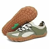 SAGUARO Barefoot Hombre Mujer Zapatillas Minimalistas Calzado Minimalistas Zapatillas de Trail Running Exterior Zapatos Barefoot Verde Grisáceo,Gr.39