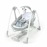 Ingenuity, Columpio Compacto Plegable Nash 2en1, 5 velocidades de balanceo, vibraciones relajantes, 12 melodías, 4 sonidos de naturaleza, arco de juego, desde recién nacido hasta los 9 kg