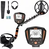 SUNPOW Detector de Metales Set Profesional, IP68 Bobina Impermeable, Identifica 9 Tipos De Metales, Alta Precisión, 10 Pulgadas De Profundidad De Detección, 5 Modos, Fuerte Anti-Interferencia, Adecuad
