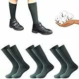 Calcetines Altos 85% Algodón Color Verde Oscuro para Hombre, Mujer, Niña y Niño. Modelos para Ejecutivos, Trajes, Uniformes Escolares, Colegio, Deporte. Pack de 6 pares. Uso Diario. Talla L 28 a 35