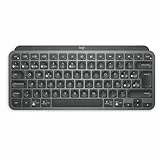 Logitech MX Keys Mini Teclado Inalámbrico Minimalista, Compacto, Bluetooth, Retroiluminado, USB-C, Compatible con Apple macOS, iOS, Windows, Linux, Android, de Metal, QWERTY Español - Gris oscuro