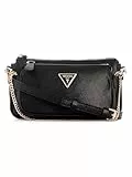 GUESS Noelle Double Pouch Crossbody, Bag Women, Negro, One Size