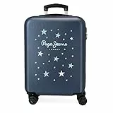 Pepe Jeans Denim Star Maleta de cabina Azul 38x55x20 cms Rígida ABS Cierre de combinación lateral 34L 2,74 kgs 4 Ruedas dobles
