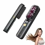Bopcal Cepillo Alisador Pelo 10000mAh Portátil 3 en1 - Plancha de Pelo Profesional, Calentamiento Rápido para Alisar, Rizar y Volumen, Protección Antiquemaduras, Hair Straightener Brush para Viaje