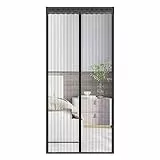 Fousenuk Mosquitera Puerta Magnetica 90x210cm, Cortina Mosquitera Puerta Exterior Sin Taladrar, Anti Mosquito Insecto Mosquiteras, Cortina Antimosquitos para Sala De Estar, Balcón, Patio (Negro)