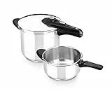 BRA Vitesse Set duo ollas a presión, Metal, Plata, 4 y 7 litros, Aptas para todo tipo de cocinas incluída inducción