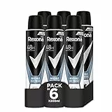 Rexona Invisible Desodorante Aerosol Antitranspirante para hombre Ice 200ml - Pack de 6, El embalaje puede variar