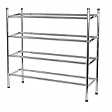 MAXELLPOWER Zapatero, organizador zapatos, zapatero metalico 4 baldas, estanteria zapatos, zapatero entrada recibidor, con estilo y elegancia 62x23x67cm (4 BALDAS)