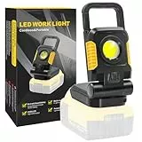 SYLSTAR Foco LED Recargable Compatible con Dewalt 18V, 25W Foco LED Bateria Inalámbrico, Superbrillante Lampara Recargable, 3 Modos de Luz y Protección Contra Bajo Voltaje (Sin batería)