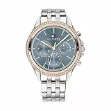 Tommy Hilfiger Reloj Analógico de Cuarzo Multifunción para Mujer con Correa de Acero Inoxidable Plateada - 1781976